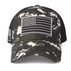 USA Flag Black Camouflage Baseball Cap