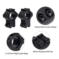 Rifleworks 30mm / 1" 11mm Dovetail Airgun Rings W/ Top Rail -Sports Gear Store M2982