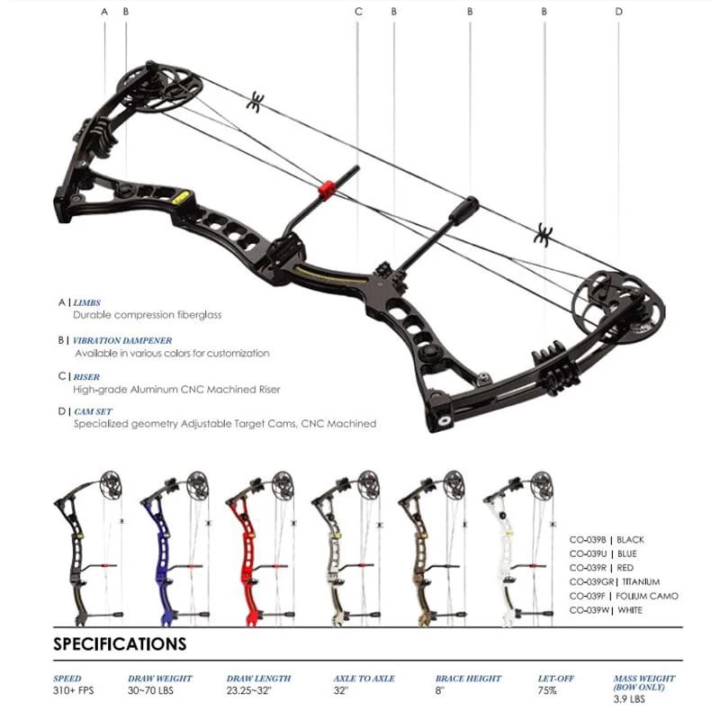 EK Archery Axis 60 Lbs Compound Bow - Blue 3 EK Archery Axis 60 Lbs Compound Bow - Blue - Image 3