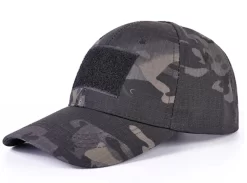 Urban Black Camouflage Rip-Stop Baseball Cap