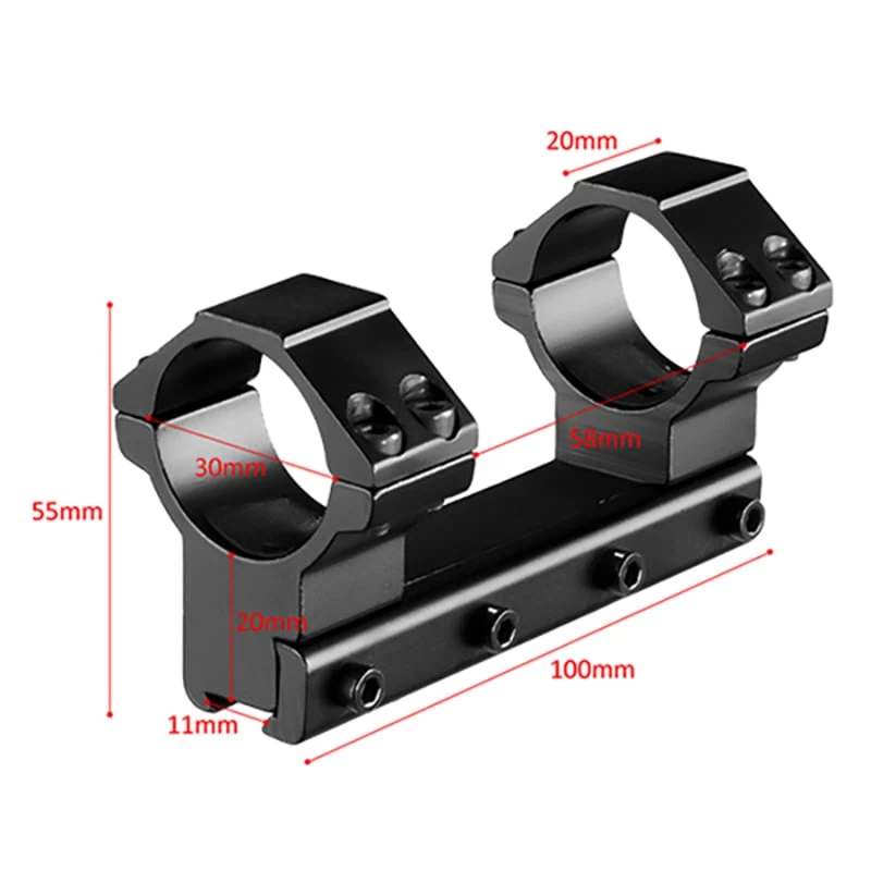 Rifleworks 1PC High Profile Airgun Mount W/Stop Pin, 30mm Dia 2 Rifleworks 1PC High Profile Airgun Mount W/Stop Pin, 30mm Dia - Image 2
